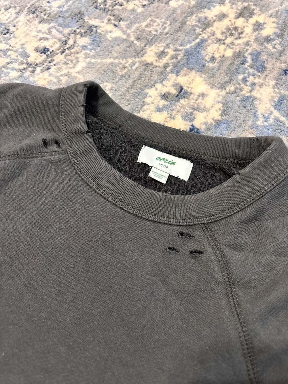 Aerie Distressed Sweatshirt Size XS Grey